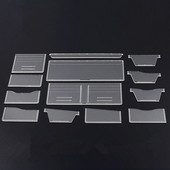 13 vnt. Naujas skaidraus akrilo piniginės raštų trafaretų šablonų rinkinys, odinis „pasidaryk pats“ įrankis Siuvimo raštų siuvimo trafaretai