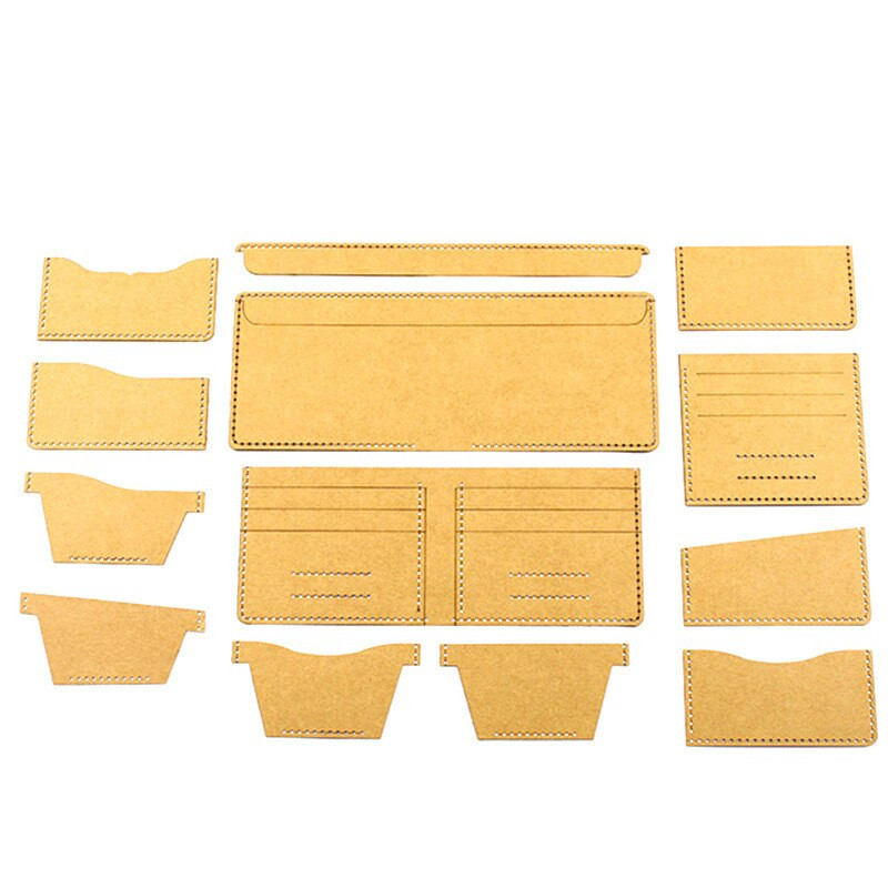 13 vnt. Naujas skaidraus akrilo piniginės raštų trafaretų šablonų rinkinys, odinis „pasidaryk pats“ įrankis Siuvimo raštų siuvimo trafaretai