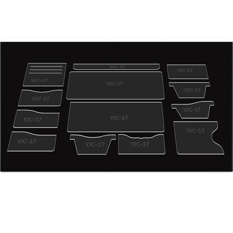 13 vnt. Naujas skaidraus akrilo piniginės raštų trafaretų šablonų rinkinys, odinis „pasidaryk pats“ įrankis Siuvimo raštų siuvimo trafaretai