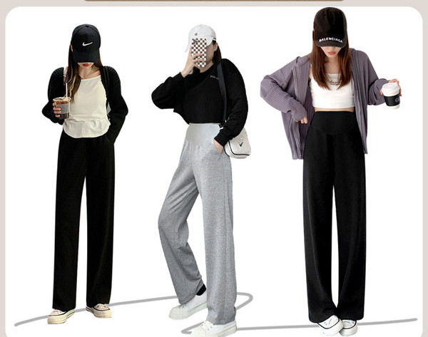 Naiste vabaaja kõrge vöökohaga püksid – sirge mustriga