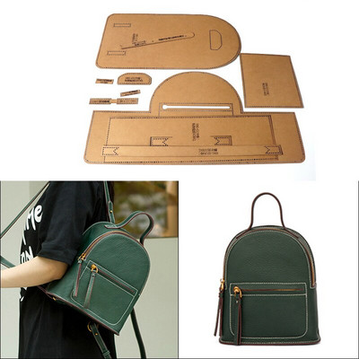 1Set Sewing Pattern DIY Leather Fashion Women Backpack Sewing Kraft Paper Template Sewing Craf 21.5x25cm
