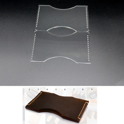 Πρότυπο μοτίβο ραπτικής δερμάτινης ακρυλικής θήκης κάρτας 10x6cm DIY