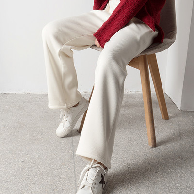 Pantaloni casual dama cu talie inalta model nou