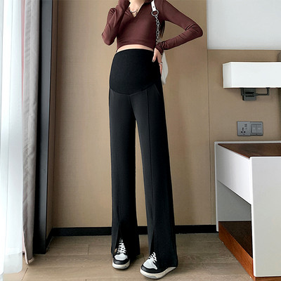 Ženske ležerne hlače s prorezom visokog struka