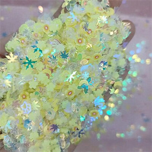 Φωτεινό Νύχι Neon Glitter Sequin Mixed Star Heart Flower Gillter Sequin Fluorescent Flake Glow In The Nail Art Manicure Decor