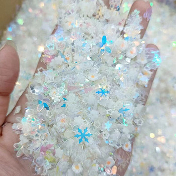 Φωτεινό Νύχι Neon Glitter Sequin Mixed Star Heart Flower Gillter Sequin Fluorescent Flake Glow In The Nail Art Manicure Decor