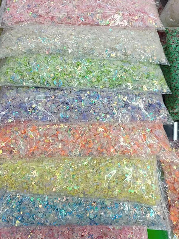 Φωτεινό Νύχι Neon Glitter Sequin Mixed Star Heart Flower Gillter Sequin Fluorescent Flake Glow In The Nail Art Manicure Decor