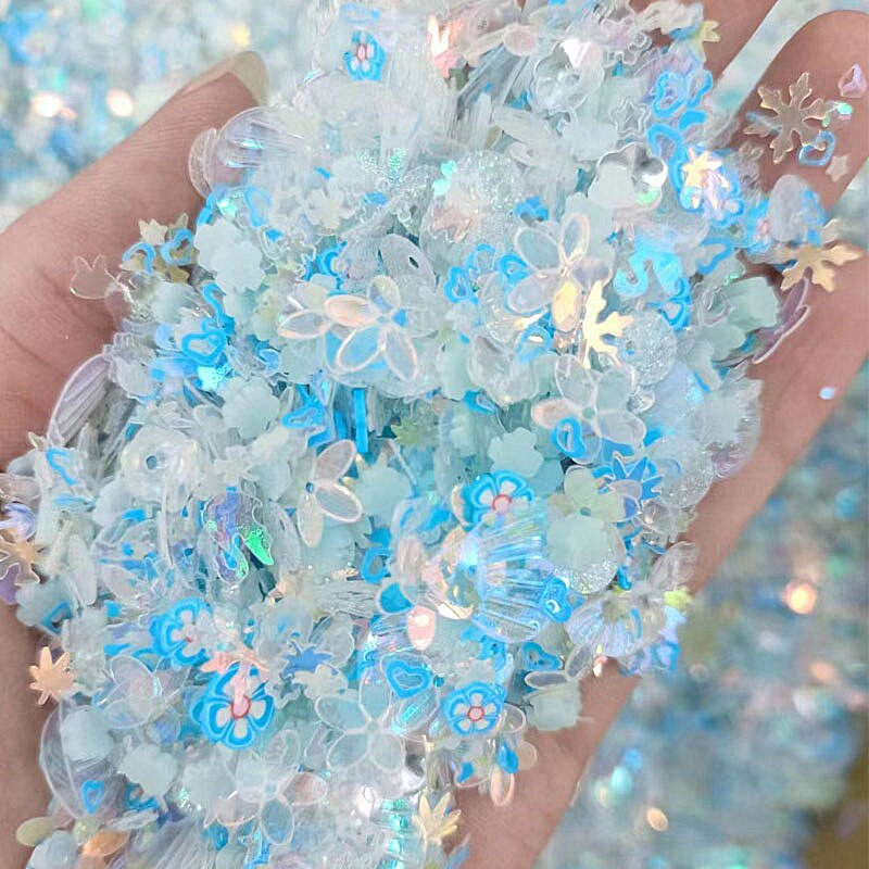 Φωτεινό Νύχι Neon Glitter Sequin Mixed Star Heart Flower Gillter Sequin Fluorescent Flake Glow In The Nail Art Manicure Decor