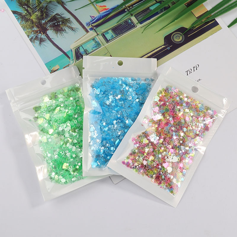 10g (2000gab.)/Iepakojumā Dažādi Stili Jauktas Krāsas Forma Brīvi Sequins DIY nagu Amatniecības rotaslietas gatavošana, kāzu dekorācijas konfeti