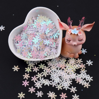 Χονδρική 7mm 10mm 13mm λευκές παγιέτες χιονονιφάδας DIY PVC Χριστουγεννιάτικες Πιλέτες λουλουδιών Ραπτική χειροτεχνία Lentejuelas Ενδύματα Αξεσουάρ