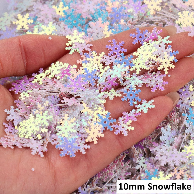 Χονδρική 7mm 10mm 13mm λευκές παγιέτες χιονονιφάδας DIY PVC Χριστουγεννιάτικες Πιλέτες λουλουδιών Ραπτική χειροτεχνία Lentejuelas Ενδύματα Αξεσουάρ
