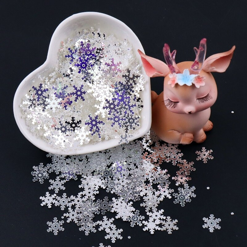 Χονδρική 7mm 10mm 13mm λευκές παγιέτες χιονονιφάδας DIY PVC Χριστουγεννιάτικες Πιλέτες λουλουδιών Ραπτική χειροτεχνία Lentejuelas Ενδύματα Αξεσουάρ