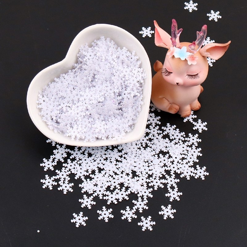 Χονδρική 7mm 10mm 13mm λευκές παγιέτες χιονονιφάδας DIY PVC Χριστουγεννιάτικες Πιλέτες λουλουδιών Ραπτική χειροτεχνία Lentejuelas Ενδύματα Αξεσουάρ