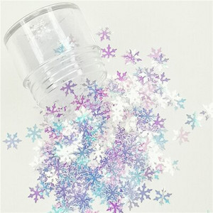 Ultrathin 2000Pcs 8mm Λευκό Κρυστάλλινο Διάφανο Snowflake Loose Sequins Paillettes Nail Craft Χριστουγεννιάτικη Διακόσμηση Κομφετί 8g