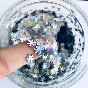 Ultrathin 2000Pcs 8mm Λευκό Κρυστάλλινο Διάφανο Snowflake Loose Sequins Paillettes Nail Craft Χριστουγεννιάτικη Διακόσμηση Κομφετί 8g