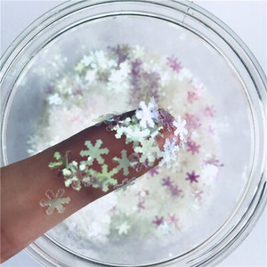 Ultrathin 2000Pcs 8mm Λευκό Κρυστάλλινο Διάφανο Snowflake Loose Sequins Paillettes Nail Craft Χριστουγεννιάτικη Διακόσμηση Κομφετί 8g
