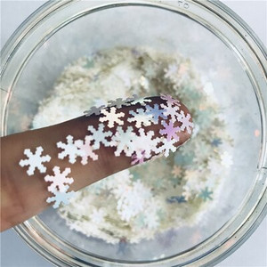 Ultrathin 2000Pcs 8mm Λευκό Κρυστάλλινο Διάφανο Snowflake Loose Sequins Paillettes Nail Craft Χριστουγεννιάτικη Διακόσμηση Κομφετί 8g