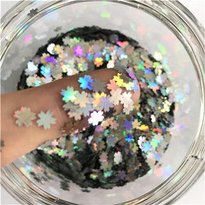 Ultrathin 2000Pcs 8mm Λευκό Κρυστάλλινο Διάφανο Snowflake Loose Sequins Paillettes Nail Craft Χριστουγεννιάτικη Διακόσμηση Κομφετί 8g