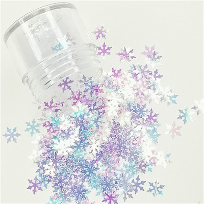 Ultrathin 2000Pcs 8mm White Crystal Transparent Snowflake Loose Sequins Paillettes Nail Craft Christmas Decoration Confetti 8g
