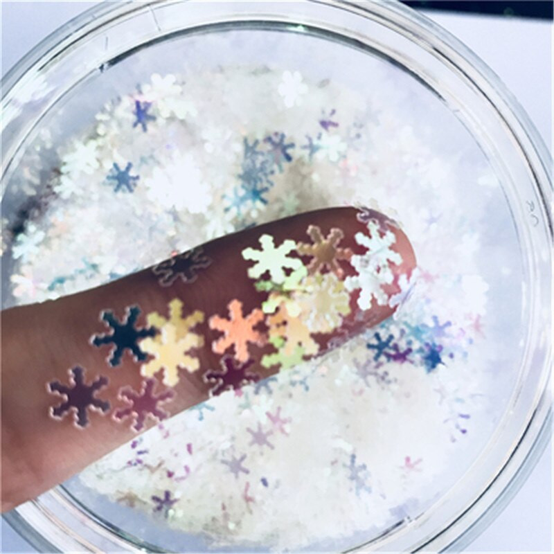 Ultrathin 2000Pcs 8mm Λευκό Κρυστάλλινο Διάφανο Snowflake Loose Sequins Paillettes Nail Craft Χριστουγεννιάτικη Διακόσμηση Κομφετί 8g