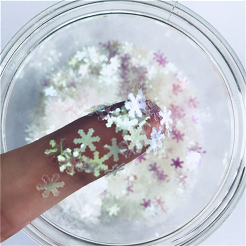Ultrathin 2000Pcs 8mm Λευκό Κρυστάλλινο Διάφανο Snowflake Loose Sequins Paillettes Nail Craft Χριστουγεννιάτικη Διακόσμηση Κομφετί 8g