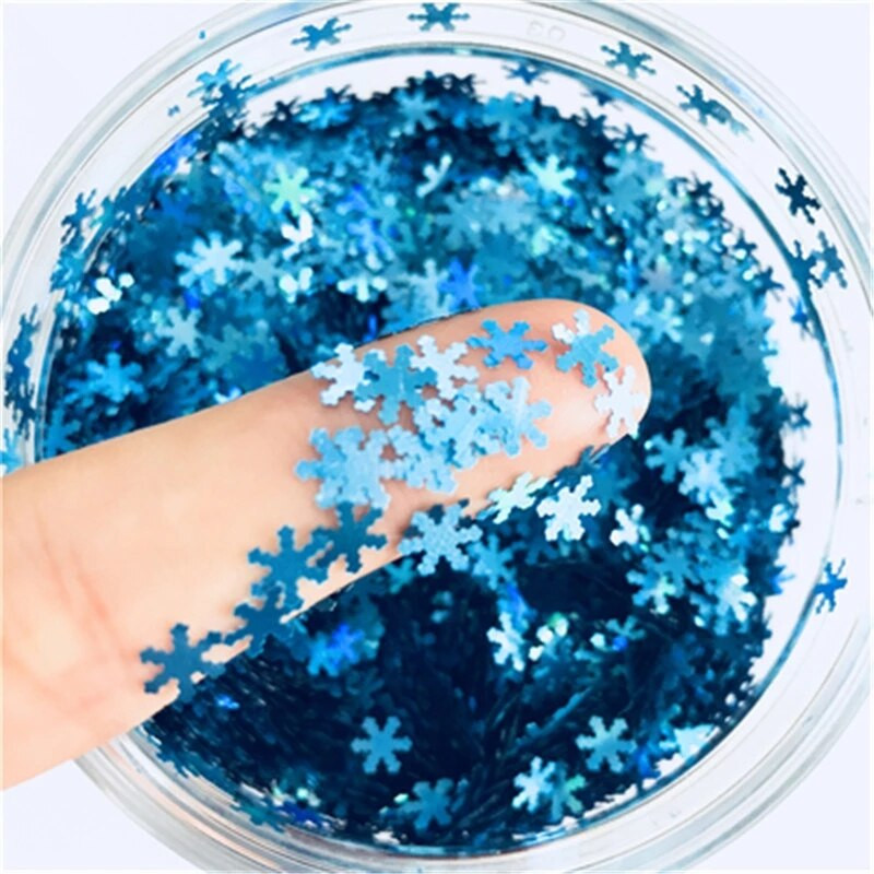 Ultrathin 2000Pcs 8mm Λευκό Κρυστάλλινο Διάφανο Snowflake Loose Sequins Paillettes Nail Craft Χριστουγεννιάτικη Διακόσμηση Κομφετί 8g