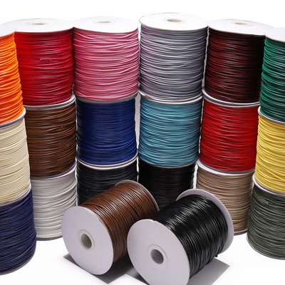 0.5/0.8/1.0/1.5/2.0mm Waxed Cotton Cord Leather Line Thread String Strap Necklace Rope for Jewelry Making DIY Bracelet Supplies