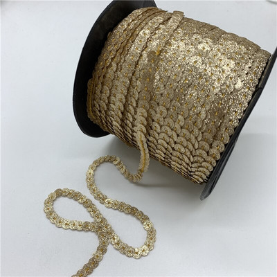 5 γιάρδες/Παρτίδα 6 χιλιοστών Πολύχρωμες χαλαρές, στρογγυλές επίπεδες παγιέτες λέιζερ χρυσές παγιέτες παγιέτες για χειροτεχνίες Αξεσουάρ υφασμάτων ραπτικής Διακοσμητικά για πούλιες