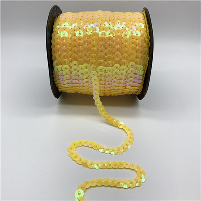 5 γιάρδες/Παρτίδα 6 χιλιοστών Πολύχρωμες χαλαρές, στρογγυλές επίπεδες παγιέτες λέιζερ χρυσές παγιέτες παγιέτες για χειροτεχνίες Αξεσουάρ υφασμάτων ραπτικής Διακοσμητικά για πούλιες