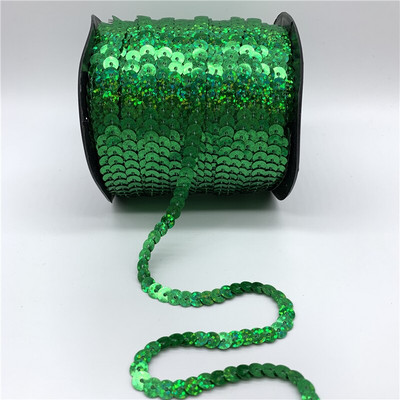 5 γιάρδες/Παρτίδα 6 χιλιοστών Πολύχρωμες χαλαρές, στρογγυλές επίπεδες παγιέτες λέιζερ χρυσές παγιέτες παγιέτες για χειροτεχνίες Αξεσουάρ υφασμάτων ραπτικής Διακοσμητικά για πούλιες