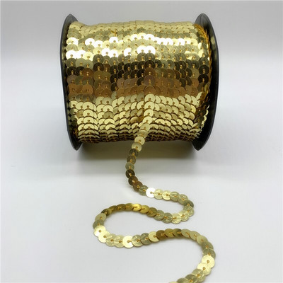 5 γιάρδες/Παρτίδα 6 χιλιοστών Πολύχρωμες χαλαρές, στρογγυλές επίπεδες παγιέτες λέιζερ χρυσές παγιέτες παγιέτες για χειροτεχνίες Αξεσουάρ υφασμάτων ραπτικής Διακοσμητικά για πούλιες