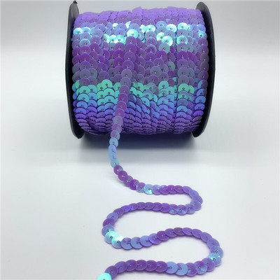 5 γιάρδες/Παρτίδα 6 χιλιοστών Πολύχρωμες χαλαρές, στρογγυλές επίπεδες παγιέτες λέιζερ χρυσές παγιέτες παγιέτες για χειροτεχνίες Αξεσουάρ υφασμάτων ραπτικής Διακοσμητικά για πούλιες