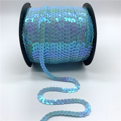 5 γιάρδες/Παρτίδα 6 χιλιοστών Πολύχρωμες χαλαρές, στρογγυλές επίπεδες παγιέτες λέιζερ χρυσές παγιέτες παγιέτες για χειροτεχνίες Αξεσουάρ υφασμάτων ραπτικής Διακοσμητικά για πούλιες