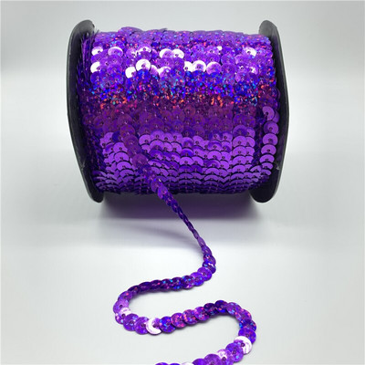 5 γιάρδες/Παρτίδα 6 χιλιοστών Πολύχρωμες χαλαρές, στρογγυλές επίπεδες παγιέτες λέιζερ χρυσές παγιέτες παγιέτες για χειροτεχνίες Αξεσουάρ υφασμάτων ραπτικής Διακοσμητικά για πούλιες