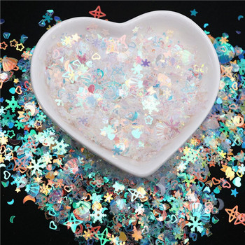 10g/50g Glitter Sequin Mix Star Heart Dot Butterfly Shape Πολύχρωμες πούλιες νυχιών για Shaker Nail Art Flakies Paillette