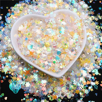 10g/50g Glitter Sequin Mix Star Heart Dot Butterfly Shape Πολύχρωμες πούλιες νυχιών για Shaker Nail Art Flakies Paillette