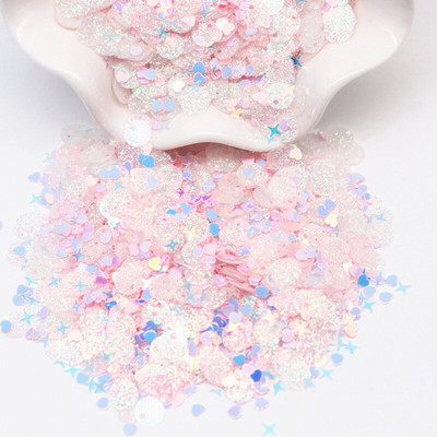10g/50g Glitter Sequin Mix Star Heart Dot Butterfly Shape Πολύχρωμες πούλιες νυχιών για Shaker Nail Art Flakies Paillette