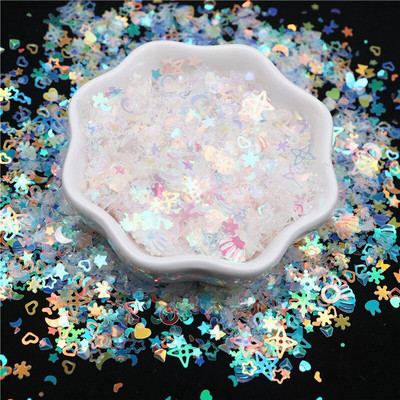 10g/50g Glitter Sequin Mix Star Heart Dot Butterfly Shape Πολύχρωμες πούλιες νυχιών για Shaker Nail Art Flakies Paillette
