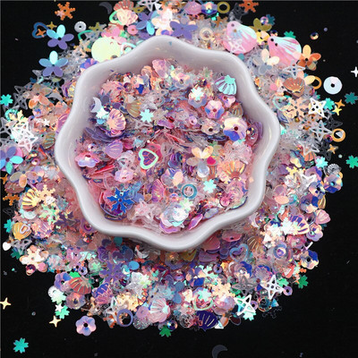 10g/50g Glitter Sequin Mix Star Heart Dot Butterfly Shape Πολύχρωμες πούλιες νυχιών για Shaker Nail Art Flakies Paillette