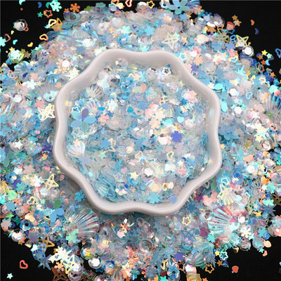 10g/50g Glitter Sequin Mix Star Heart Dot Butterfly Shape Πολύχρωμες πούλιες νυχιών για Shaker Nail Art Flakies Paillette