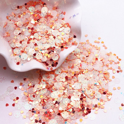 10g/50g Glitter Sequin Mix Star Heart Dot Butterfly Shape Πολύχρωμες πούλιες νυχιών για Shaker Nail Art Flakies Paillette