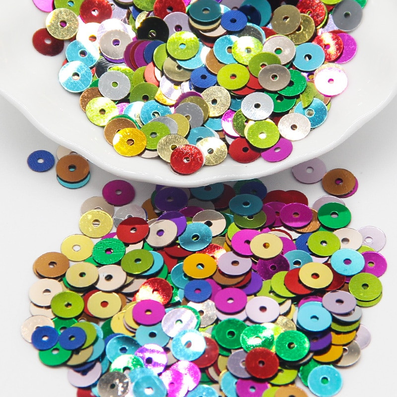 Παγιέτες λέιζερ 3/4/5/6/mm PVC στρογγυλές παγιέτες Ράψιμο Wedding Craft Fancy Dress Scrapbook Simple Fashion