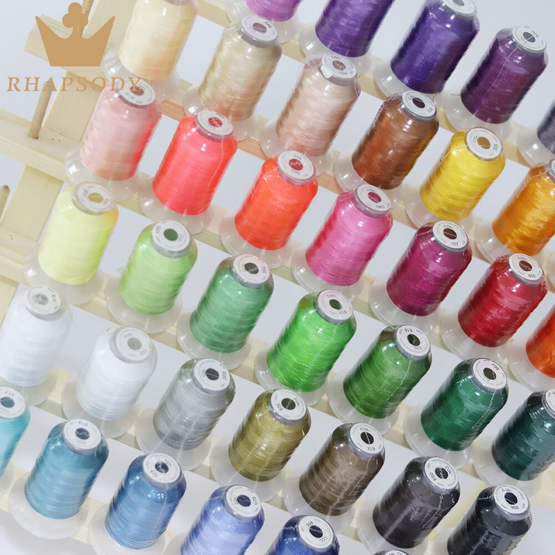 40W poliesterio siuvinėjimo siūlai 500M gijų siūlai, didelio stiprumo blizgesys, skirtas Brother/Babylock/Janome siuvimo mašinai namų siūlai