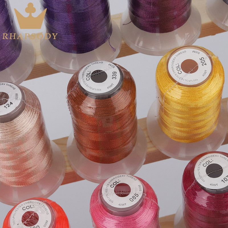 40W poliesterio siuvinėjimo siūlai 500M gijų siūlai, didelio stiprumo blizgesys, skirtas Brother/Babylock/Janome siuvimo mašinai namų siūlai