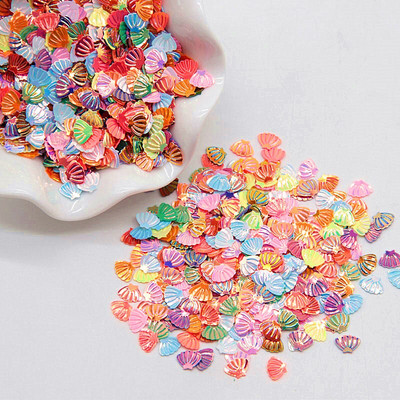 Παγιέτες με κοχύλι 7mm PVC Loose Sequin Glitter Paillettes για Ράψιμο Μανικιούρ Νυχιών Διακοσμητικό Γάμου Κομφετί Lentejuelas 10g
