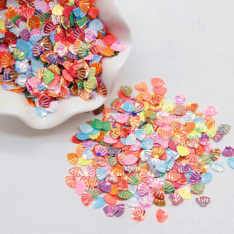 Παγιέτες με κοχύλι 7mm PVC Loose Sequin Glitter Paillettes για Ράψιμο Μανικιούρ Νυχιών Διακοσμητικό Γάμου Κομφετί Lentejuelas 10g