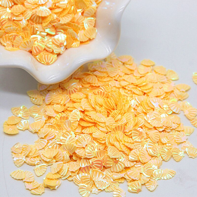 Παγιέτες με κοχύλι 7mm PVC Loose Sequin Glitter Paillettes για Ράψιμο Μανικιούρ Νυχιών Διακοσμητικό Γάμου Κομφετί Lentejuelas 10g