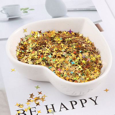 Φιλικές προς το περιβάλλον PET Ultrathin 4mm Cross Star Nail Sequin Μικτή ολογραφική λέιζερ Silver Glitter πούλιες για Craft Nail Art Decor