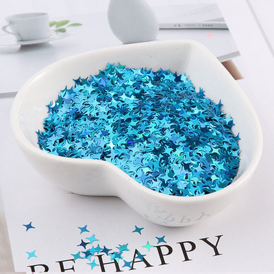 Φιλικές προς το περιβάλλον PET Ultrathin 4mm Cross Star Nail Sequin Μικτή ολογραφική λέιζερ Silver Glitter πούλιες για Craft Nail Art Decor