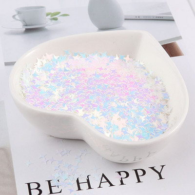 Φιλικές προς το περιβάλλον PET Ultrathin 4mm Cross Star Nail Sequin Μικτή ολογραφική λέιζερ Silver Glitter πούλιες για Craft Nail Art Decor